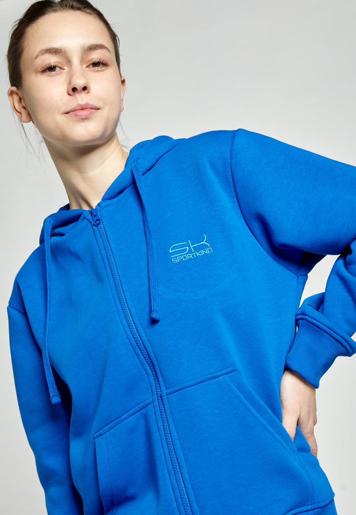 Unisex Kapuzenjacke mit Reißverschluss unisex, kobaltblau von SPORTKIND