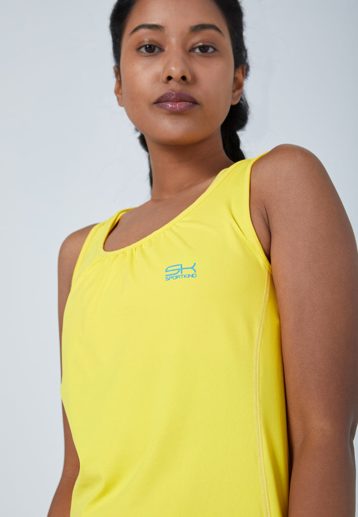 Mädchen & Damen und Gender Tennis Loose Fit Tanktop , gelb von SPORTKIND