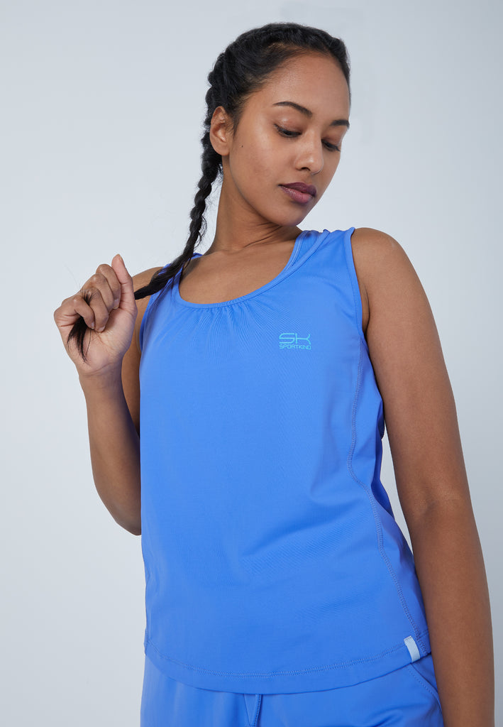 Mädchen & Damen und Gender Tennis Loose Fit Tanktop, kornblumen blau von SPORTKIND