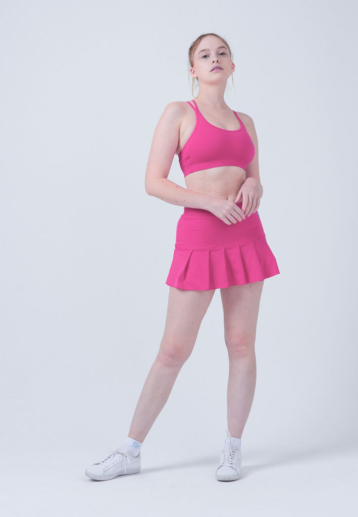 Mädchen & Damen Tennisrock mit Falten / Skort, hibiscus pink von SPORTKIND