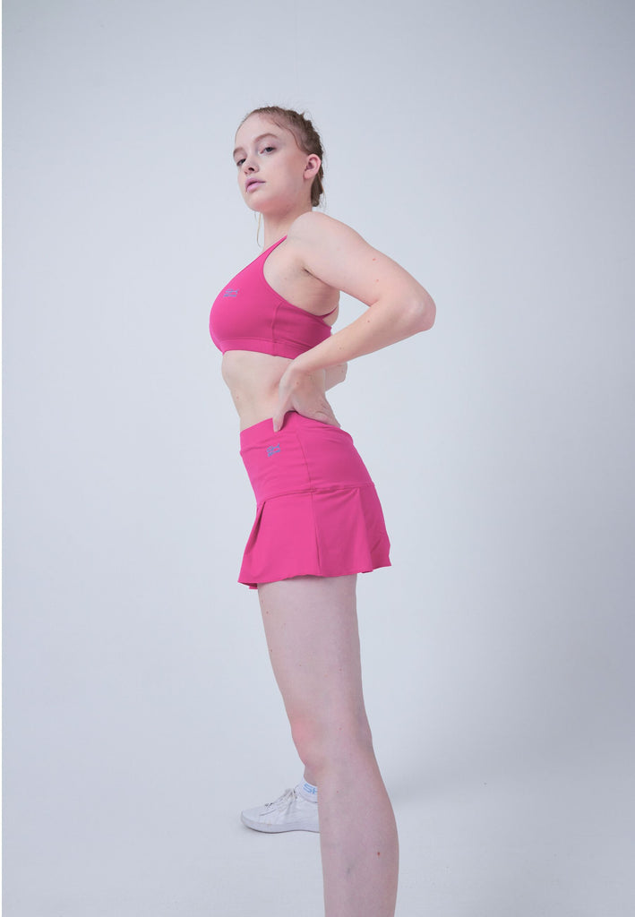 Mädchen & Damen Tennisrock mit Falten / Skort, hibiscus pink von SPORTKIND
